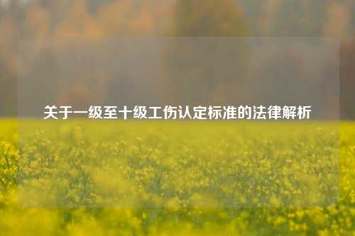 关于一级至十级工伤认定标准的法律解析