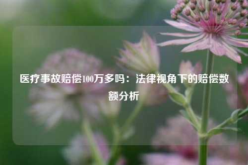 医疗事故赔偿100万多吗：法律视角下的赔偿数额分析