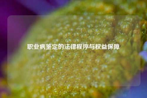 职业病鉴定的法律程序与权益保障