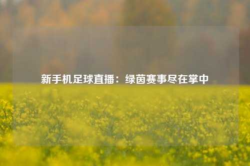 新手机足球直播：绿茵赛事尽在掌中